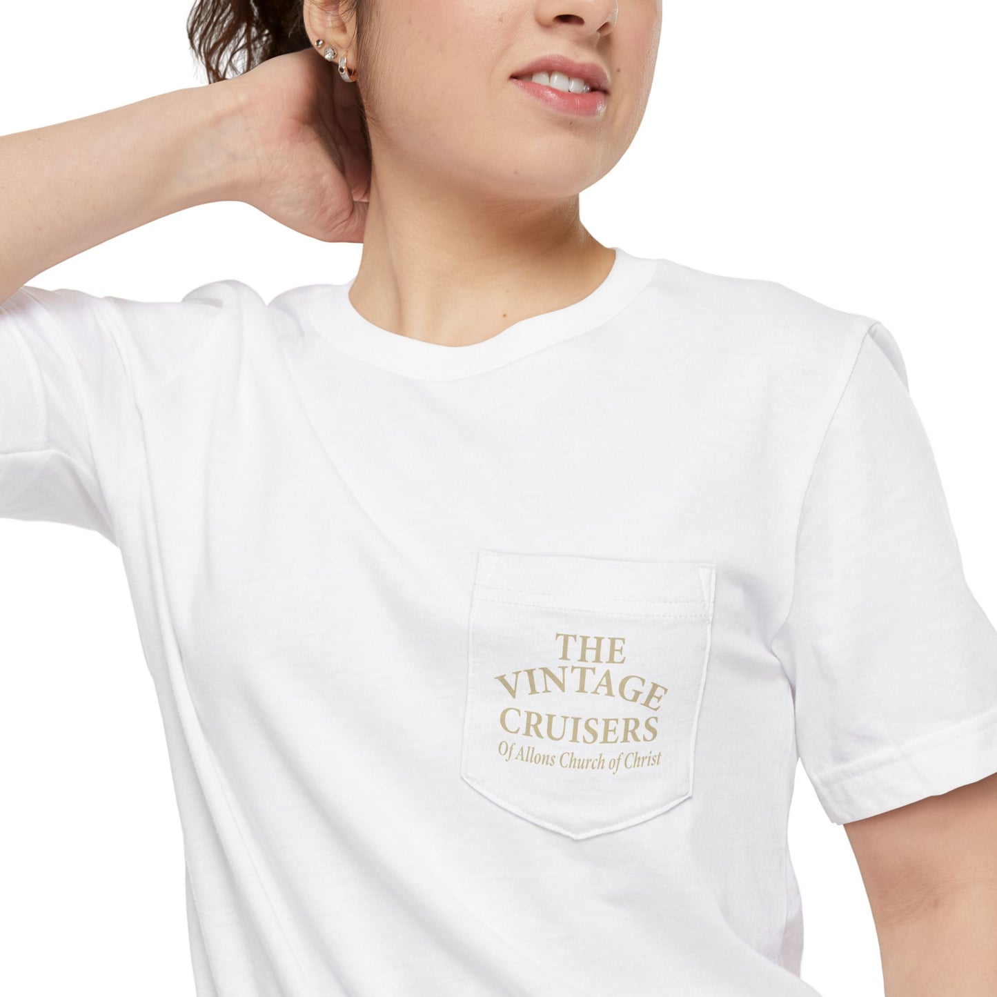 Retro Allons Church of Christ Pocket T-shirt