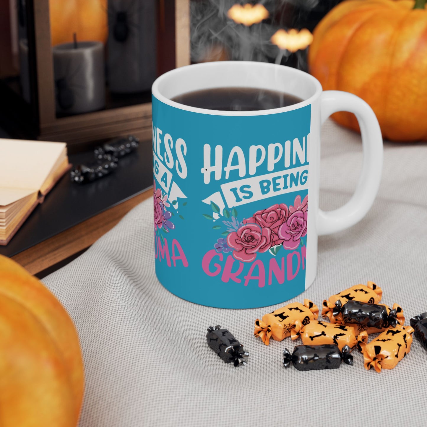 Floral Grandma Mug - Happiness is Being a Grandma - Perfect Gift for Mother's Day