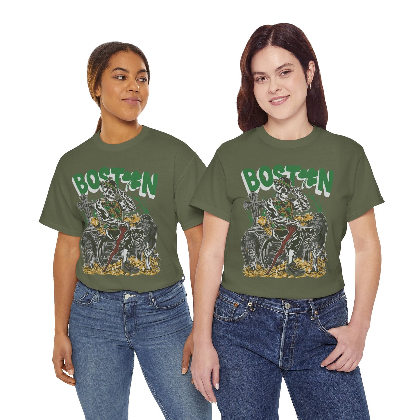 Boston Graphic Tee, Unisex Heavy Cotton T-Shirt, Vintage Boston Shirt, Irish Pride Apparel, St. Patrick's Day Gift, Casual Wear