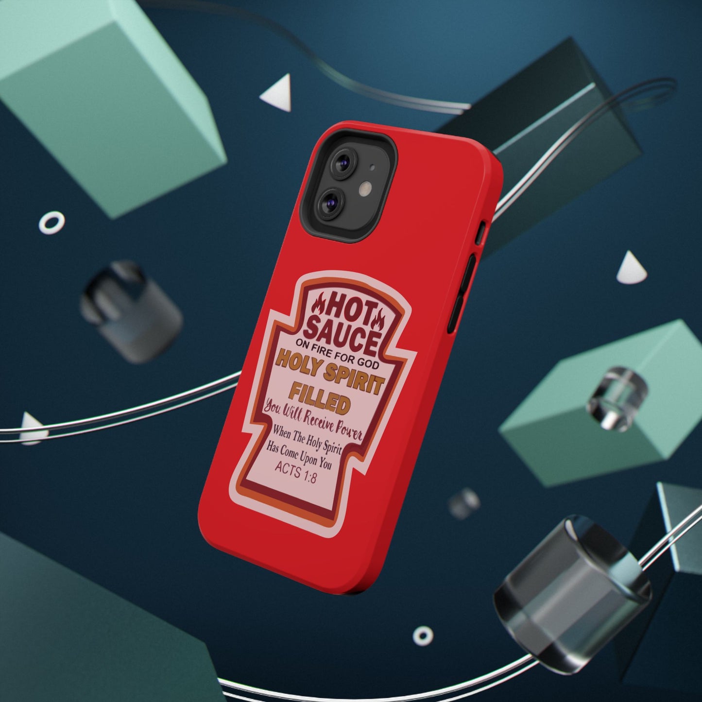 Holy Spirit Hot Sauce Phone Cases - Impact-Resistant, Christian Gift, Spiritual Reminder, Unique Design, Faith-Based Accessory