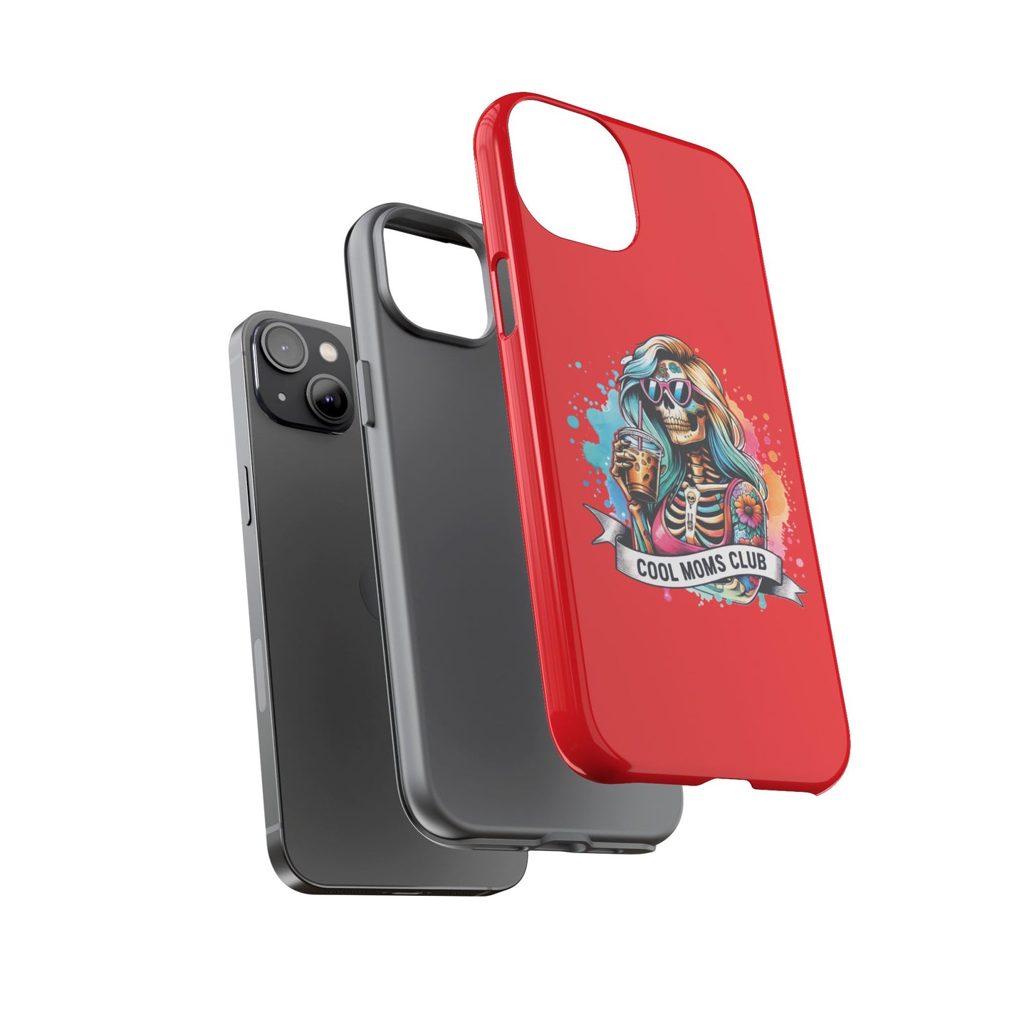 Cool Moms Club Phone Case - Tough Cases, Funky Phone Cover, Gift for Moms, Skeleton Design, Trendy Tech Accessories