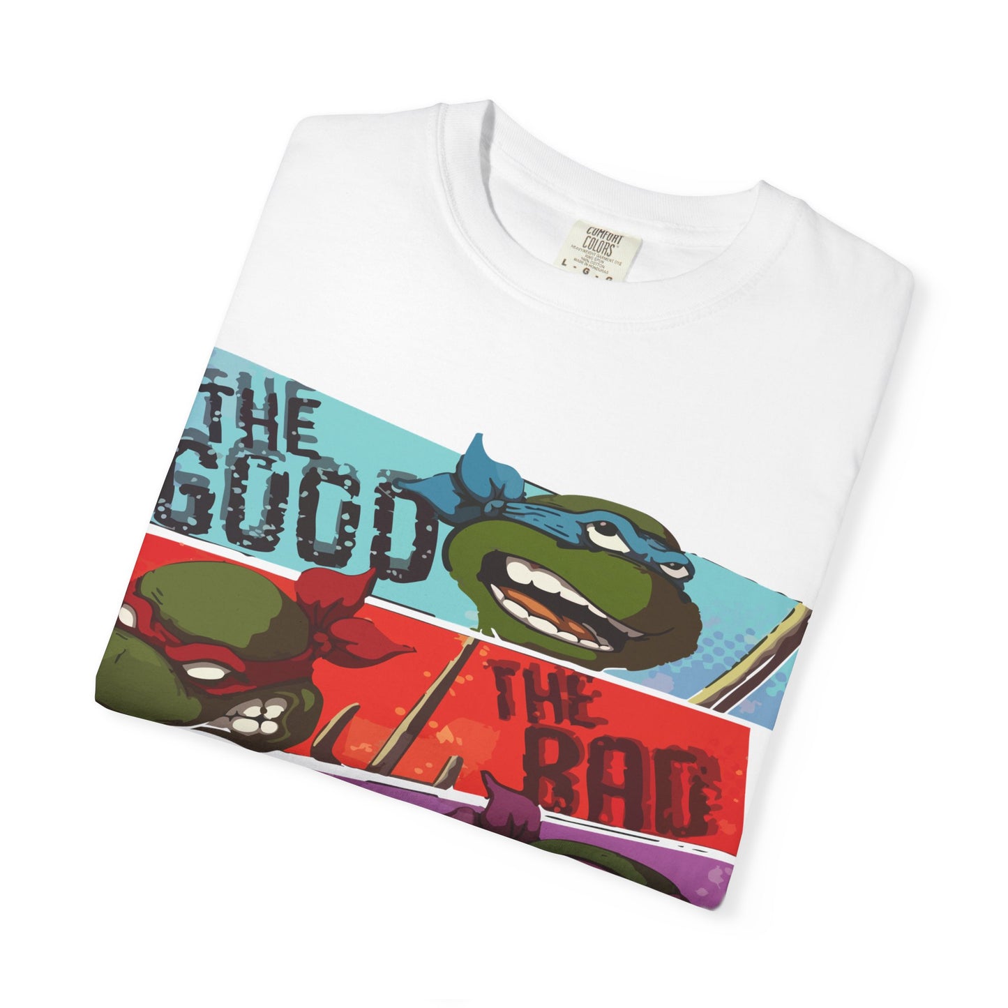 Unisex Garment-Dyed T-Shirt - Ninja Turtle Humor Tee - The Good, The Bad, The Nerd, The Mike