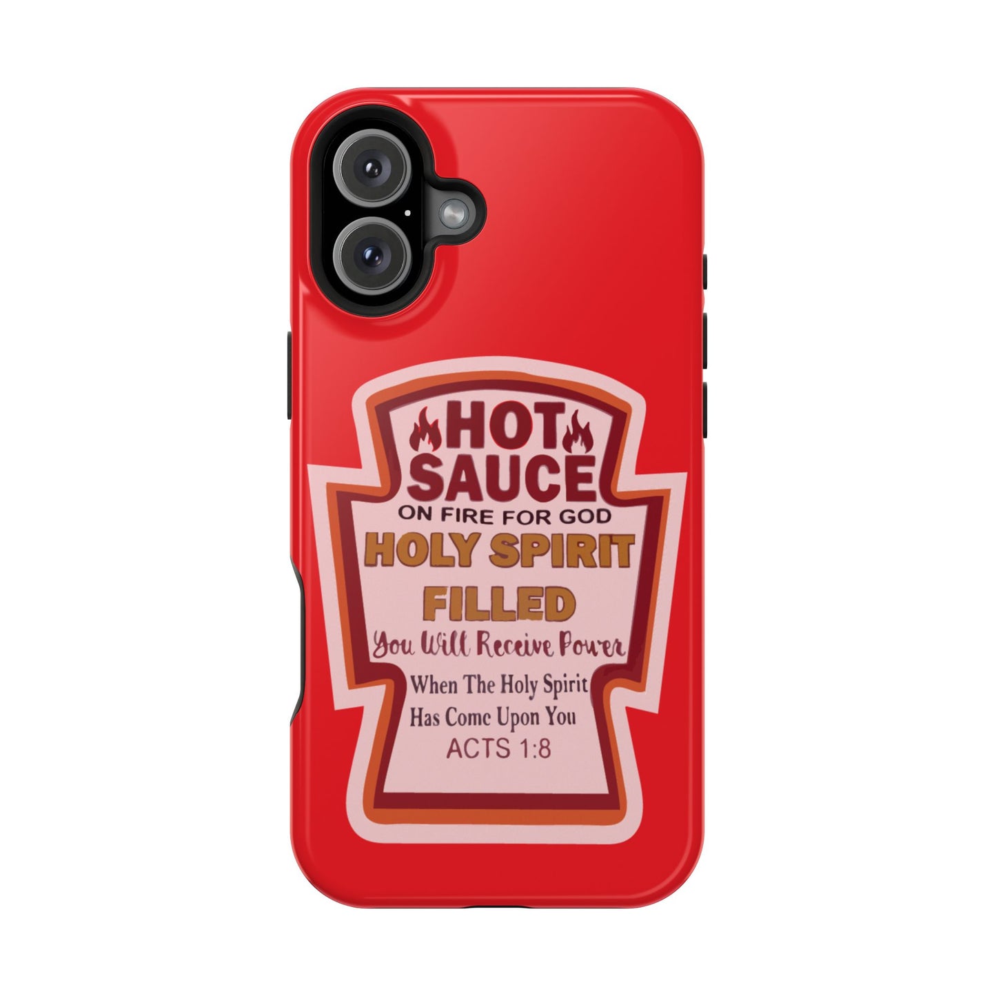 Holy Spirit Hot Sauce Phone Cases - Impact-Resistant, Christian Gift, Spiritual Reminder, Unique Design, Faith-Based Accessory
