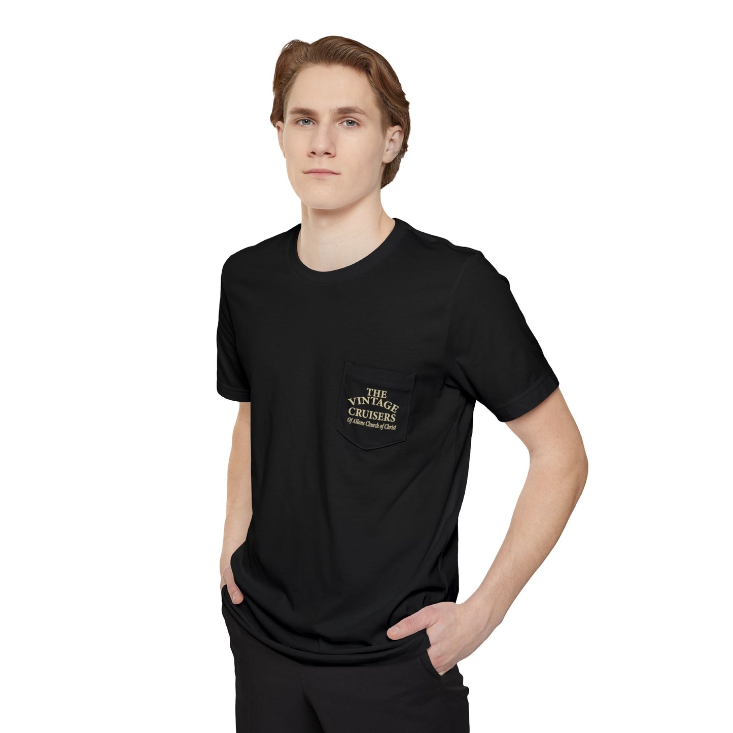 Retro Allons Church of Christ Pocket T-shirt