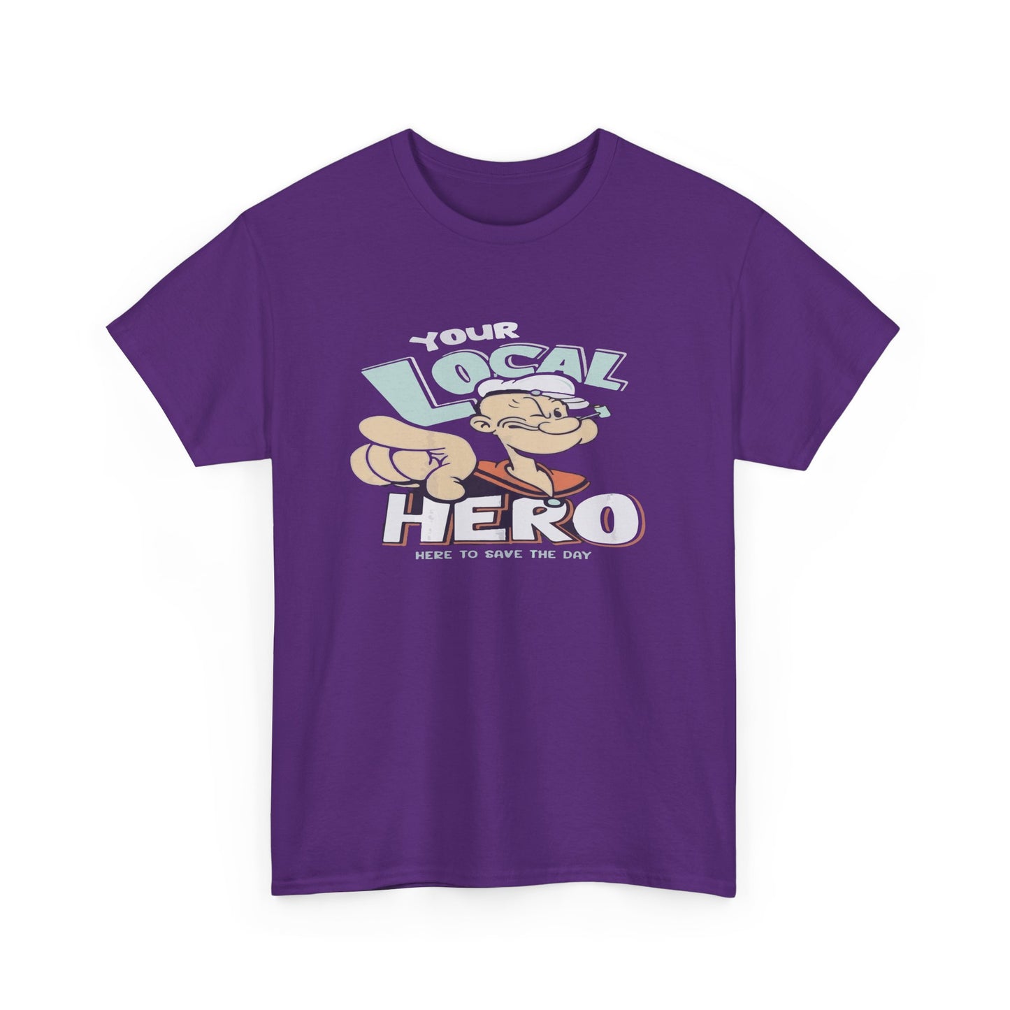 Local Hero Unisex Heavy Cotton Tee | Cool Graphic Tee for Everyday Wear, Gift for Friends, Casual Style, Birthday Gift, Gift for Heroes