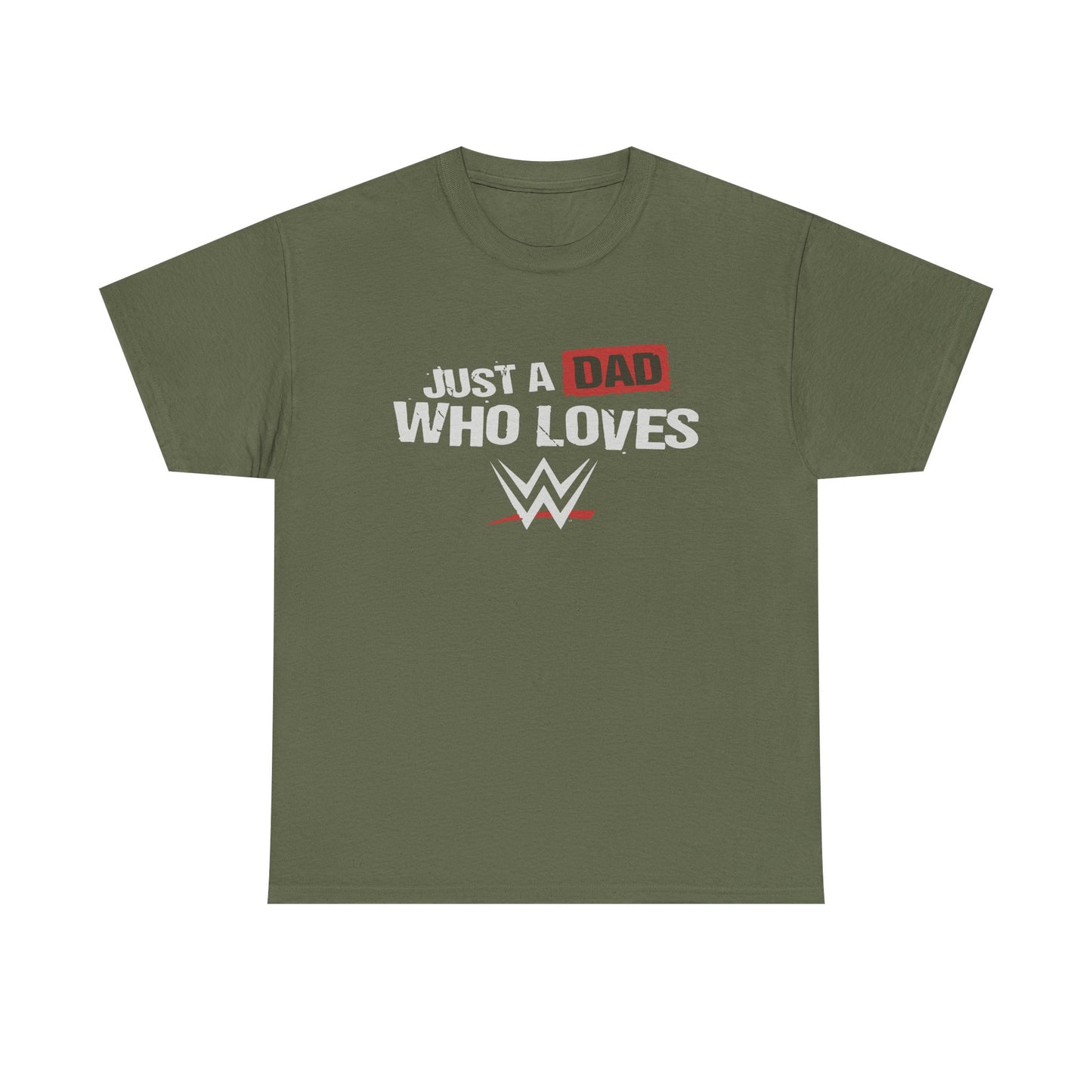 Just a Dad Who Loves WWE Tee | Unisex Heavy Cotton Shirt, Father’s Day Gift, Dad Shirt, Wrestling Fan Apparel, Gift for Dads