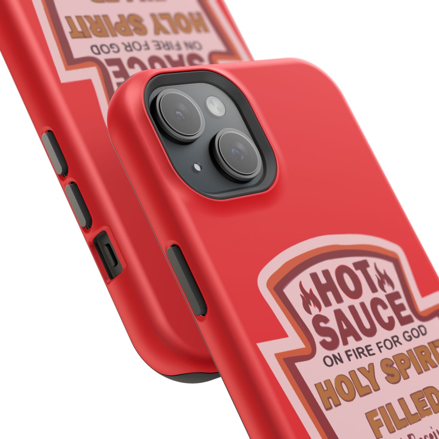 Holy Spirit Hot Sauce Phone Cases - Impact-Resistant, Christian Gift, Spiritual Reminder, Unique Design, Faith-Based Accessory