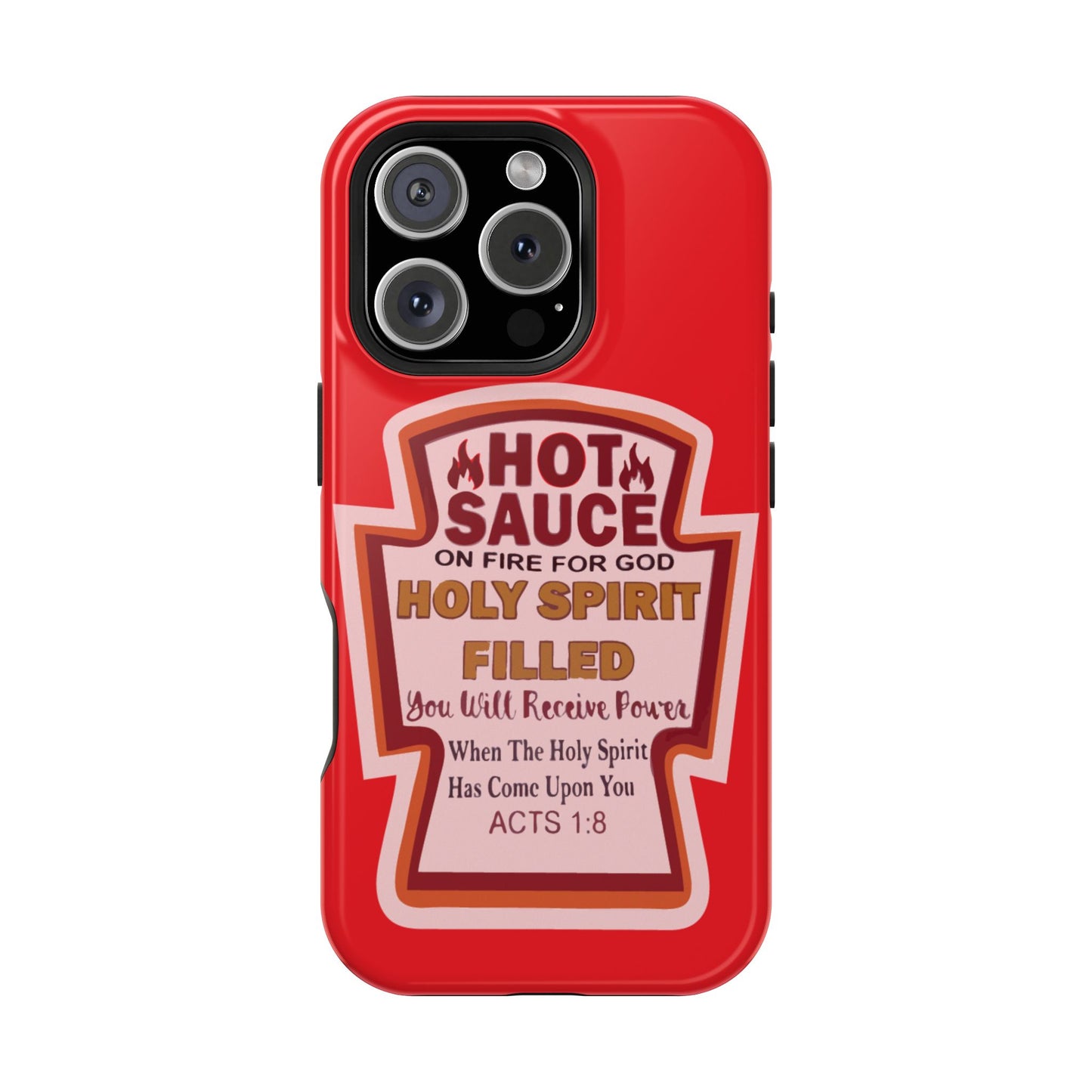 Holy Spirit Hot Sauce Phone Cases - Impact-Resistant, Christian Gift, Spiritual Reminder, Unique Design, Faith-Based Accessory