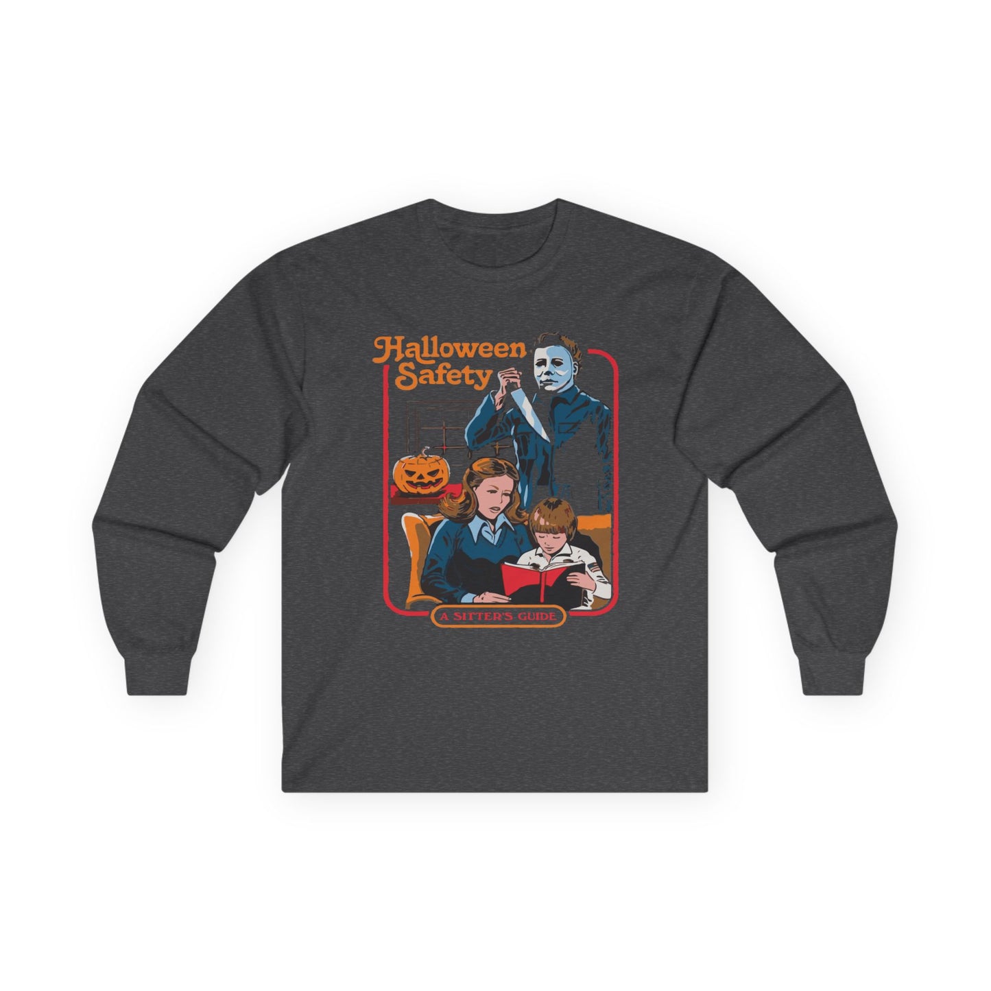 Retro Halloween Long Sleeve Tee, Unisex Tee for Fall, Halloween Safety, Spooky Season Shirt, Holiday Gift, Cozy Casual