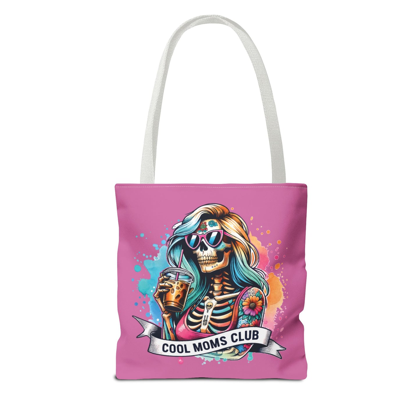 Cool Moms Club Tote Bag, Fun Tote, Sisterhood Gift, Beach Bag, Halloween Accessory, Colorful Shoulder Bag