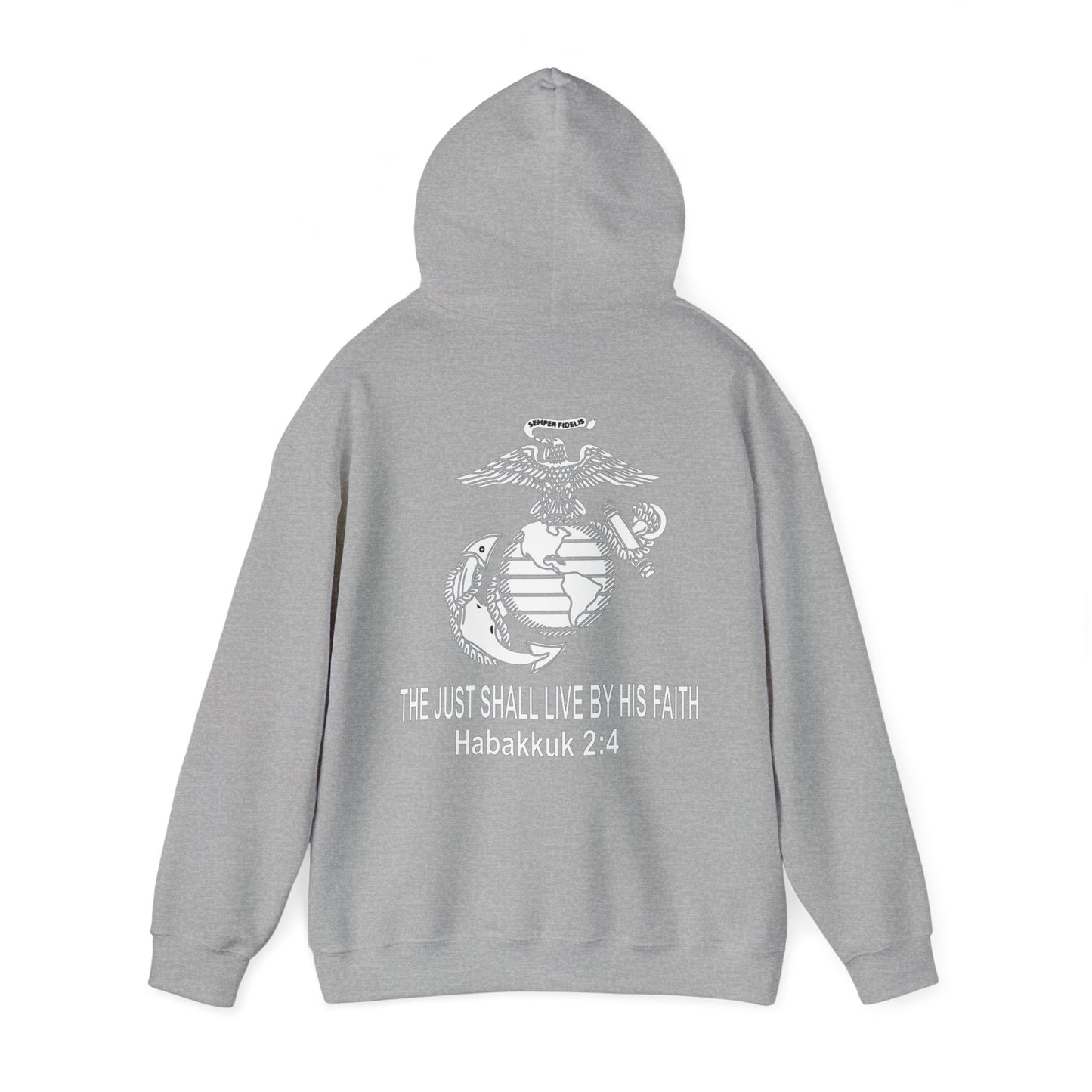 the Just shall Live by Faith Heavy Blend™ Hooded Sweatshirt