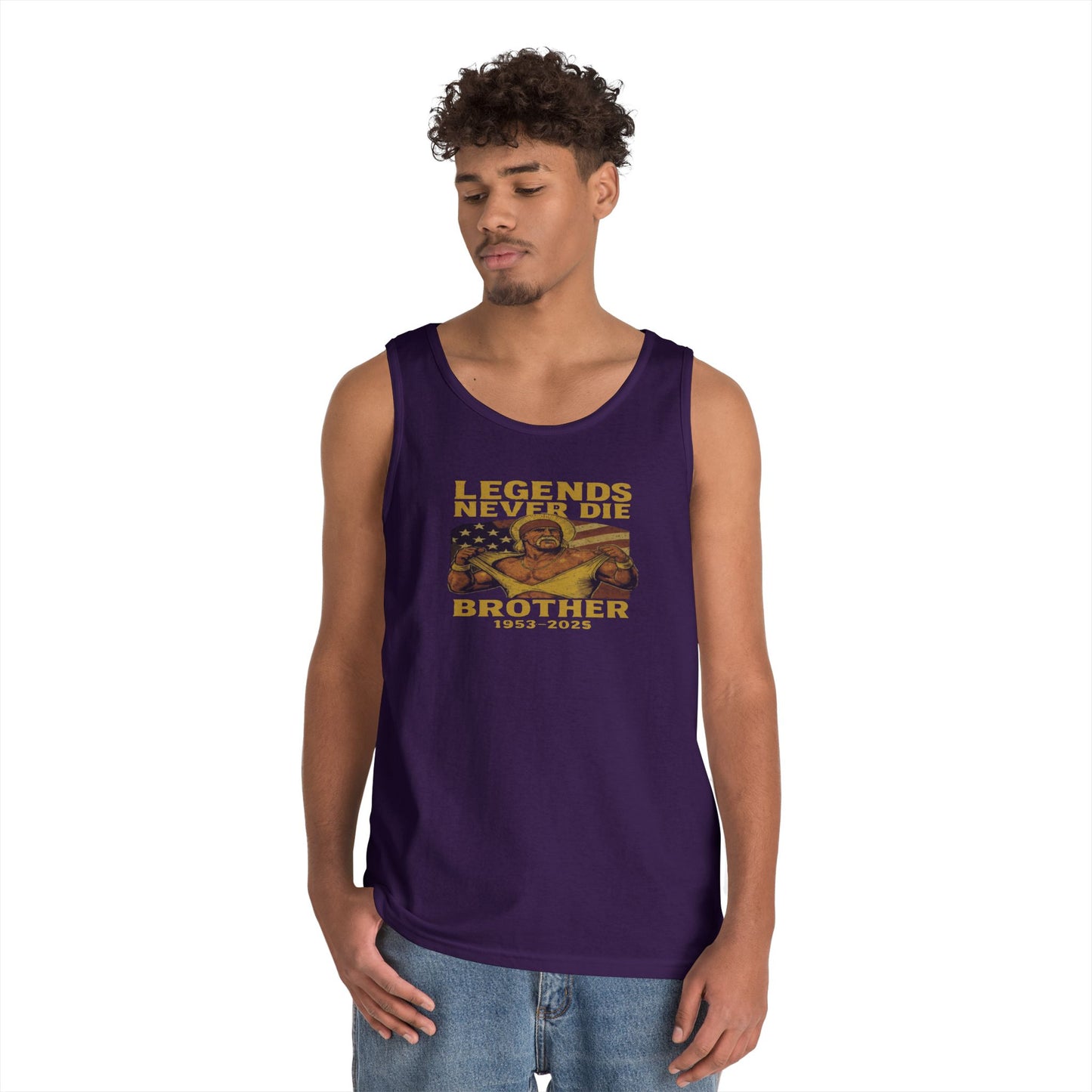 Unisex Heavy Cotton Tank Top | Legends Never Die Brother, Memorial Gift, Casual Wear, Summer Outfit, Unique Tribute