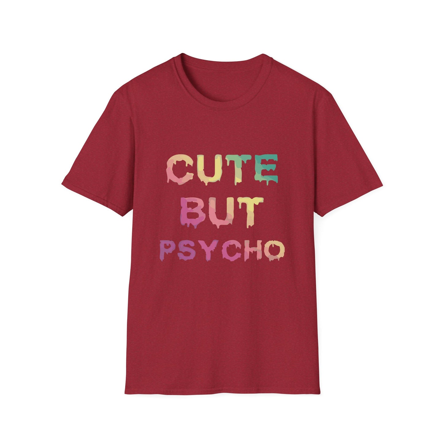 Cute But Psycho Unisex Softstyle T-Shirt, Trendy Graphic Tee, Casual Fashion, Gift for Friends, Everyday Wear, Birthday Present