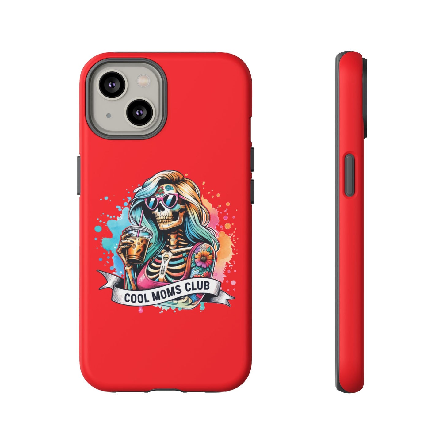 Cool Moms Club Phone Case - Tough Cases, Funky Phone Cover, Gift for Moms, Skeleton Design, Trendy Tech Accessories