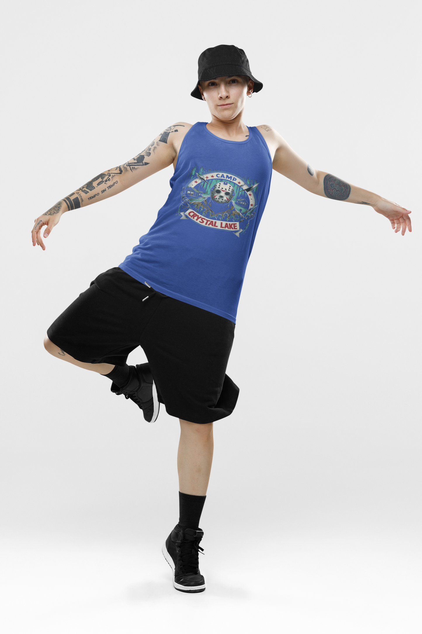 Camp Crystal Lake Unisex Jersey Tank Top, Horror fan gift, Summer casual wear, Outdoor graphic tank, Movie-themed apparel