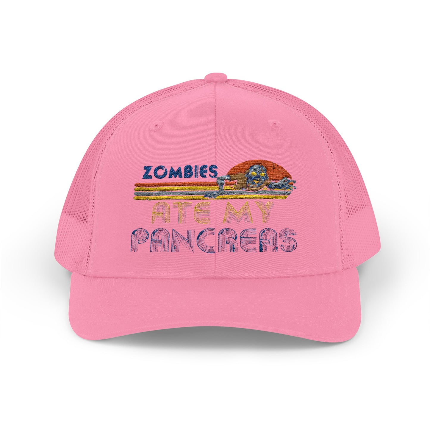 Retro Snapback Trucker Cap - Zombies Ate My Pancakes, Fun Casual Hat