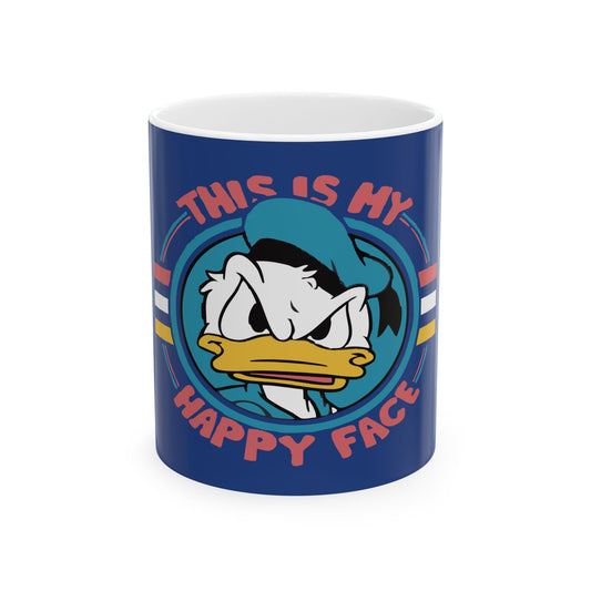 Donald Duck 'This Is My Happy Face' Ceramic Mug - 11oz & 15oz
