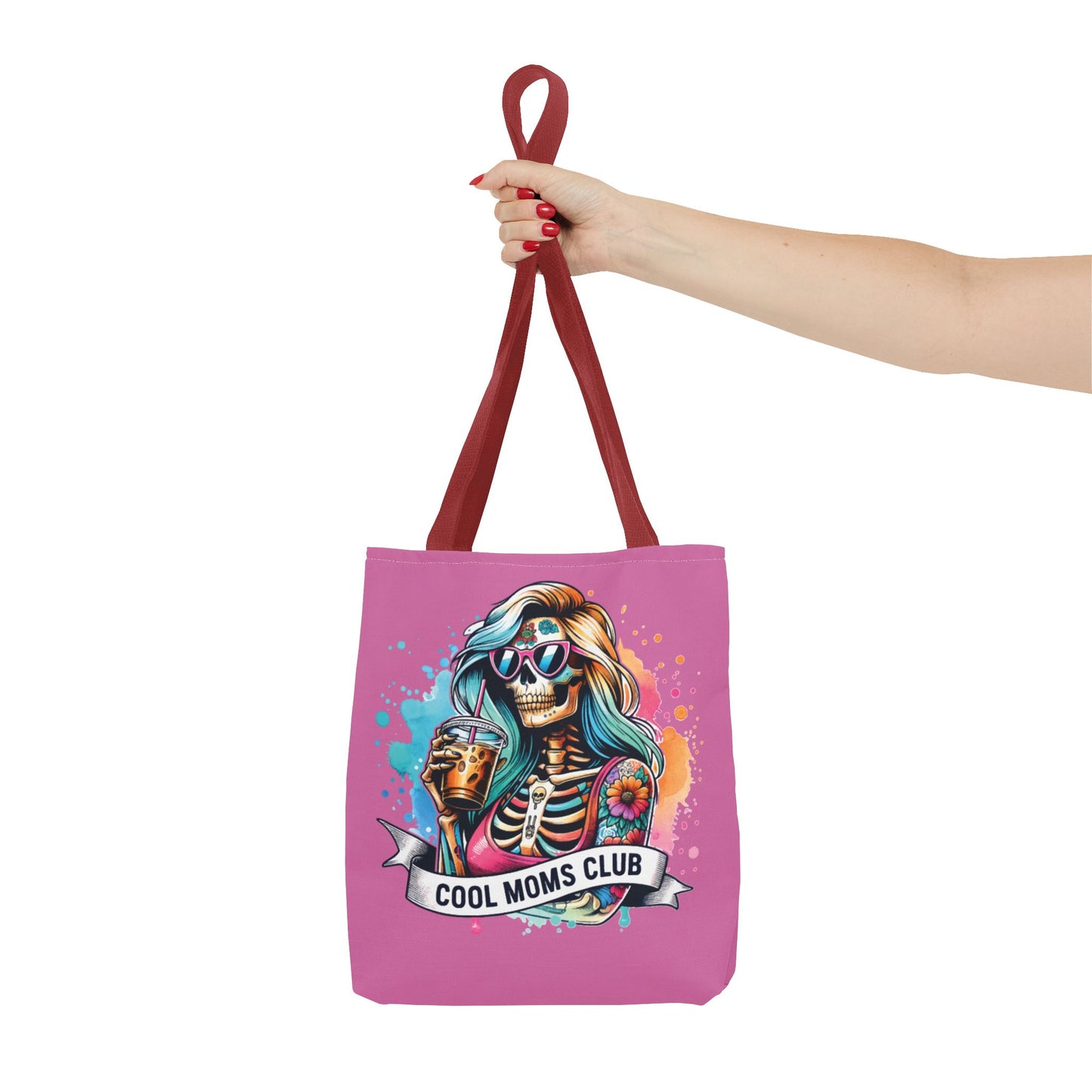 Cool Moms Club Tote Bag, Fun Tote, Sisterhood Gift, Beach Bag, Halloween Accessory, Colorful Shoulder Bag