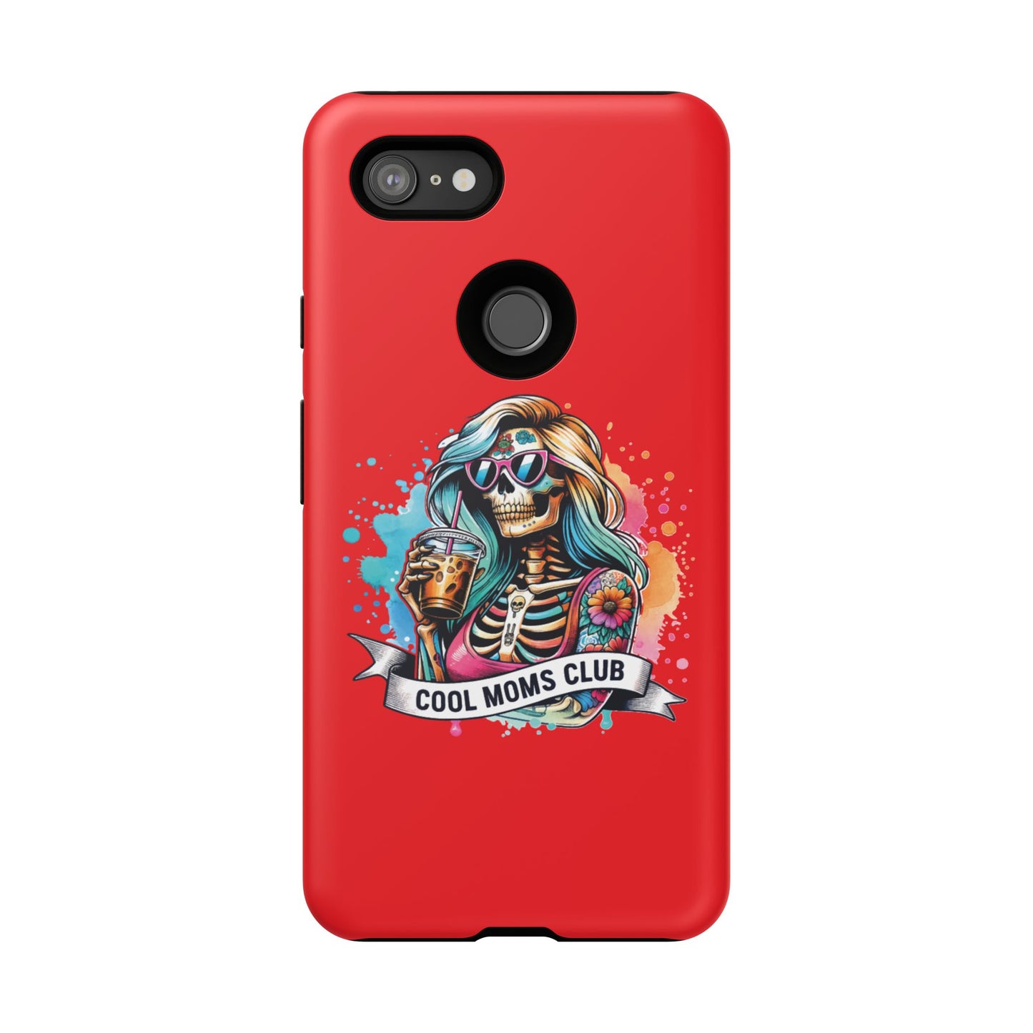 Cool Moms Club Phone Case - Tough Cases, Funky Phone Cover, Gift for Moms, Skeleton Design, Trendy Tech Accessories