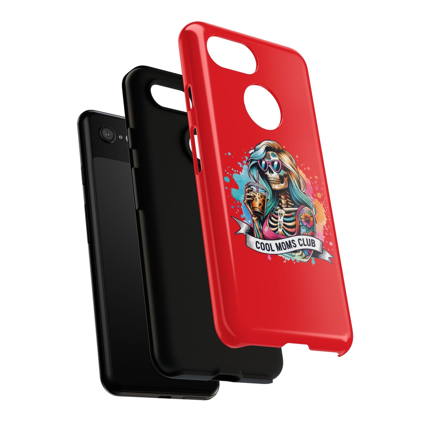 Cool Moms Club Phone Case - Tough Cases, Funky Phone Cover, Gift for Moms, Skeleton Design, Trendy Tech Accessories