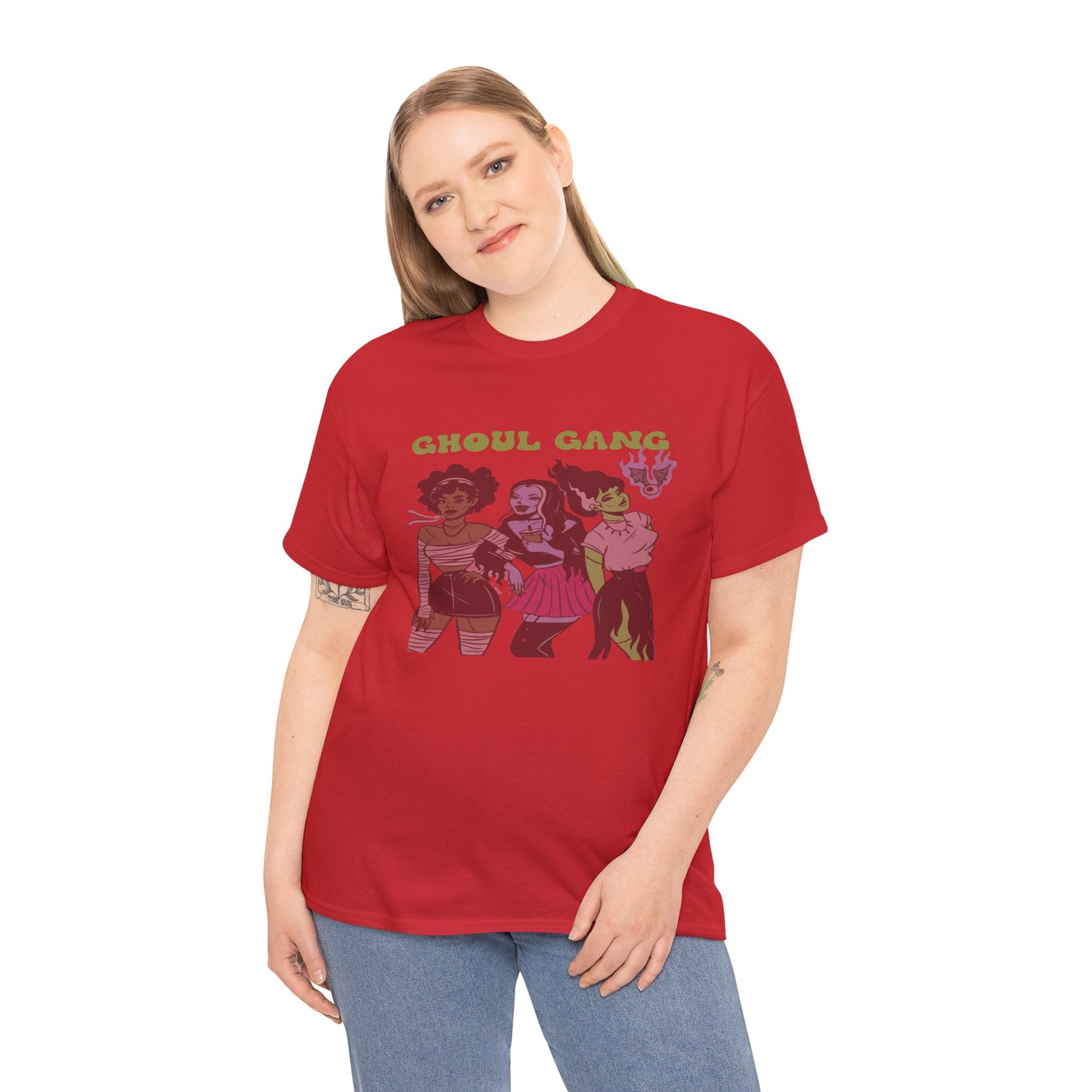 Ghoul Gang Unisex Heavy Cotton Tee | Halloween T-Shirt, Spooky Apparel, Gothic Fashion, Funny Gift, Group Costume