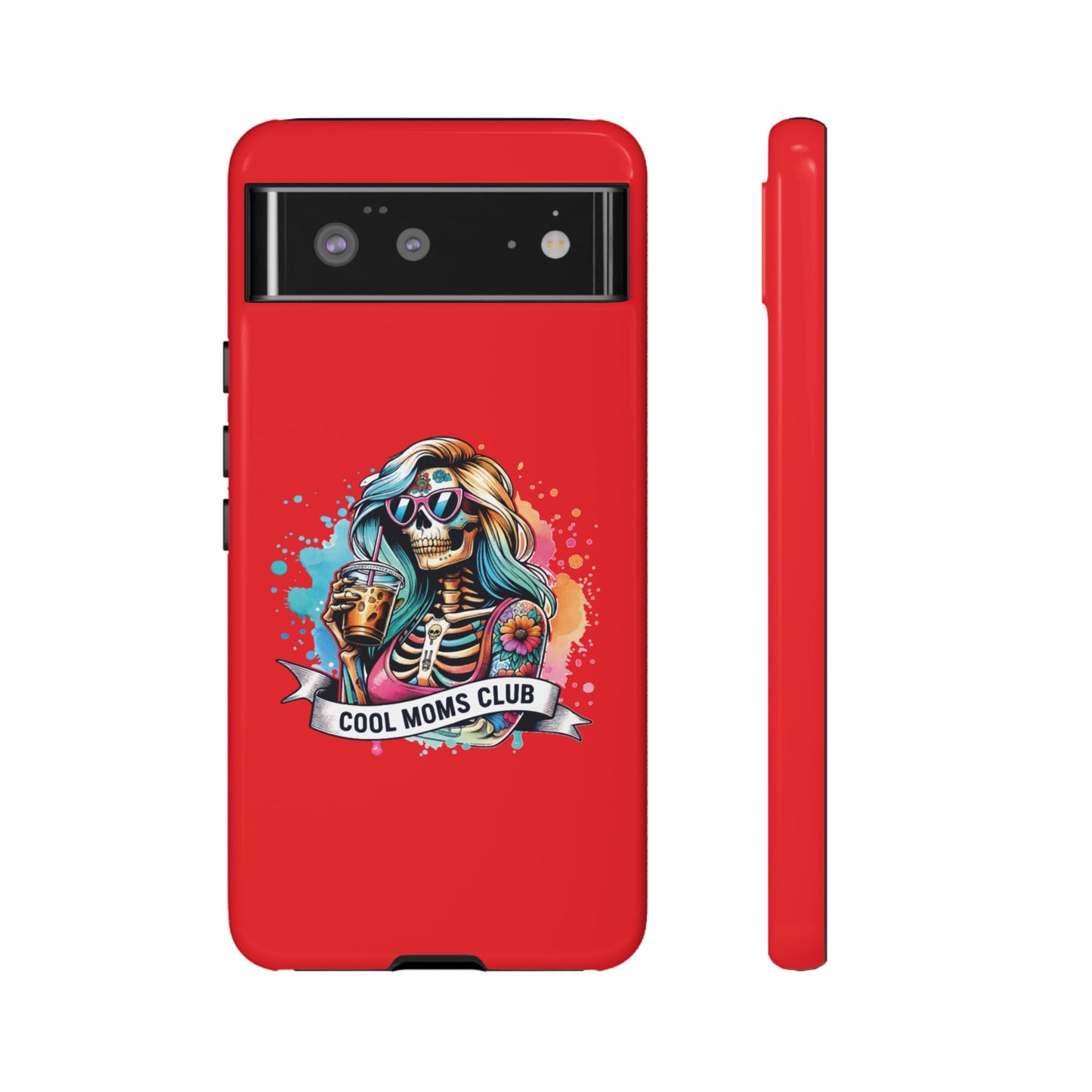 Cool Moms Club Phone Case - Tough Cases, Funky Phone Cover, Gift for Moms, Skeleton Design, Trendy Tech Accessories