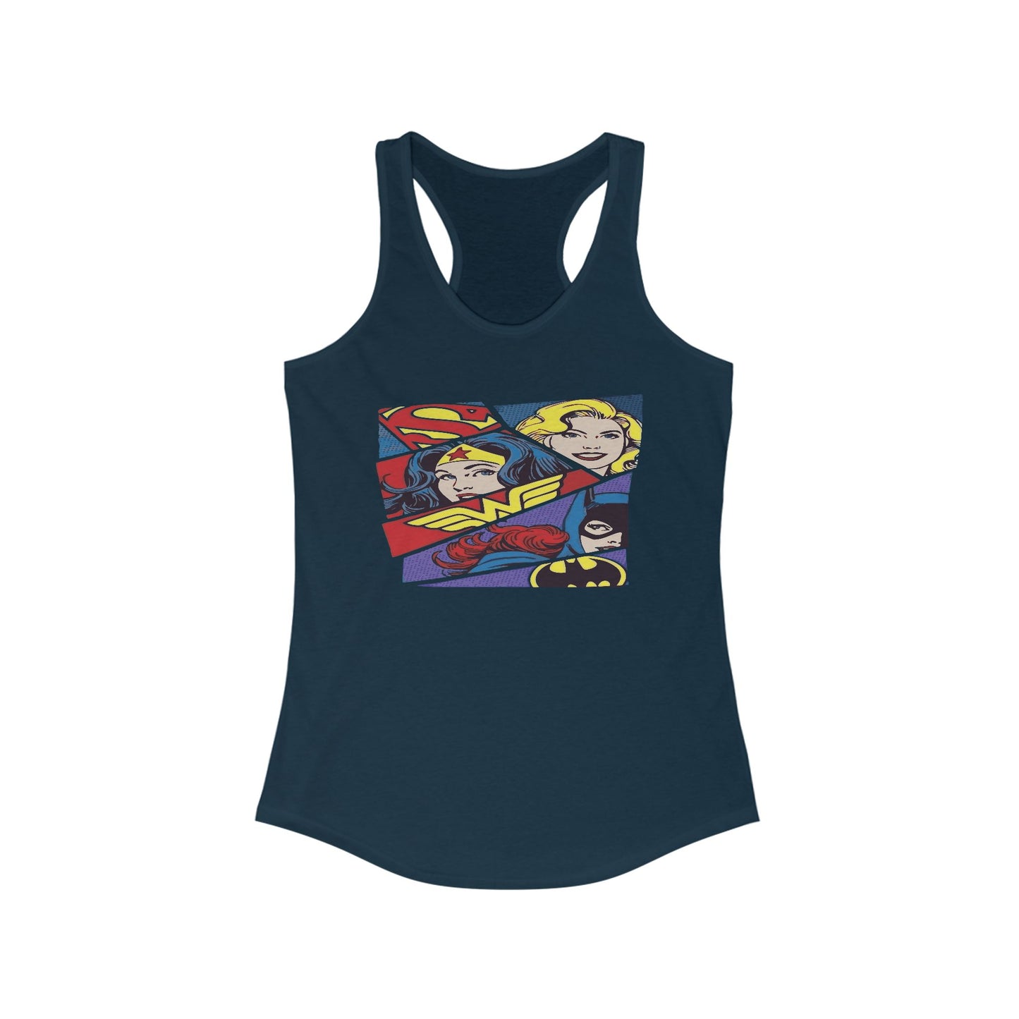 Superhero Women's Racerback Tank - Empowering Graphic Tee for Strength Enthusiasts