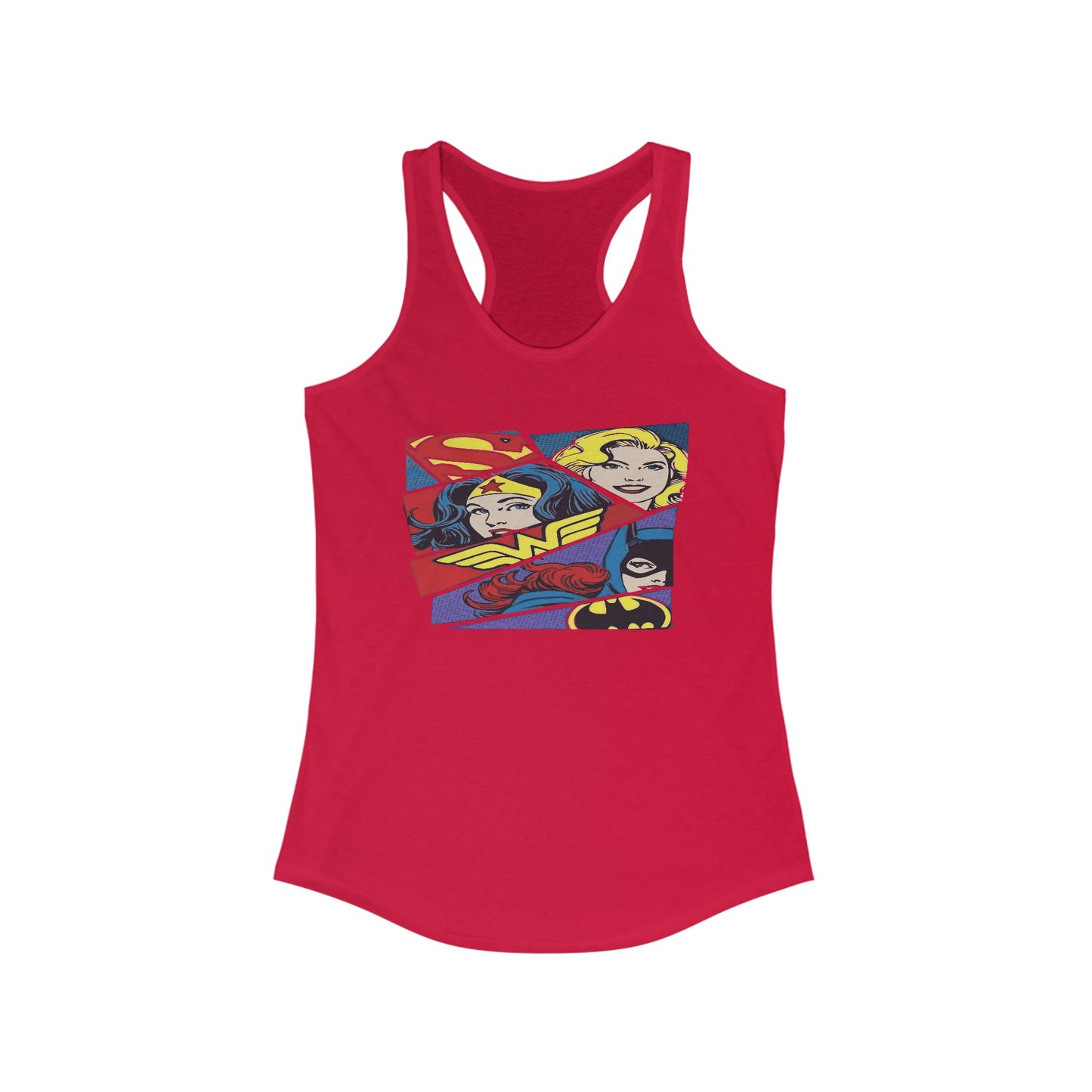 Superhero Women's Racerback Tank - Empowering Graphic Tee for Strength Enthusiasts