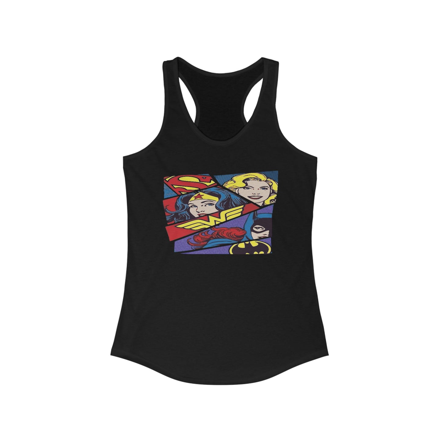 Superhero Women's Racerback Tank - Empowering Graphic Tee for Strength Enthusiasts