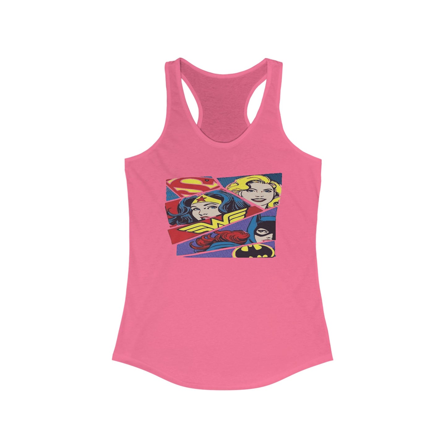 Superhero Women's Racerback Tank - Empowering Graphic Tee for Strength Enthusiasts