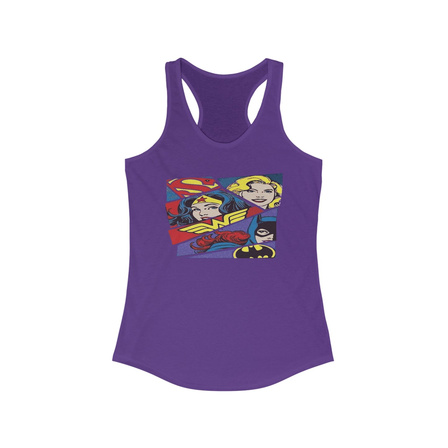 Superhero Women's Racerback Tank - Empowering Graphic Tee for Strength Enthusiasts