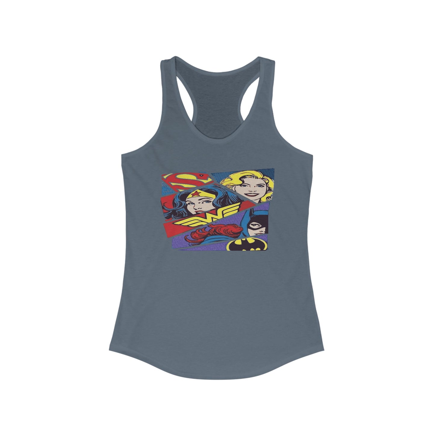Superhero Women's Racerback Tank - Empowering Graphic Tee for Strength Enthusiasts