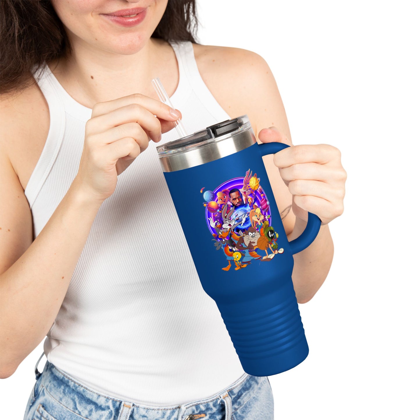 Colorful Insulated Travel Mug, 40oz - Fun for Road Trips, Tailgating, Hot Summer Days, Gift for Friends, Family, or Kids