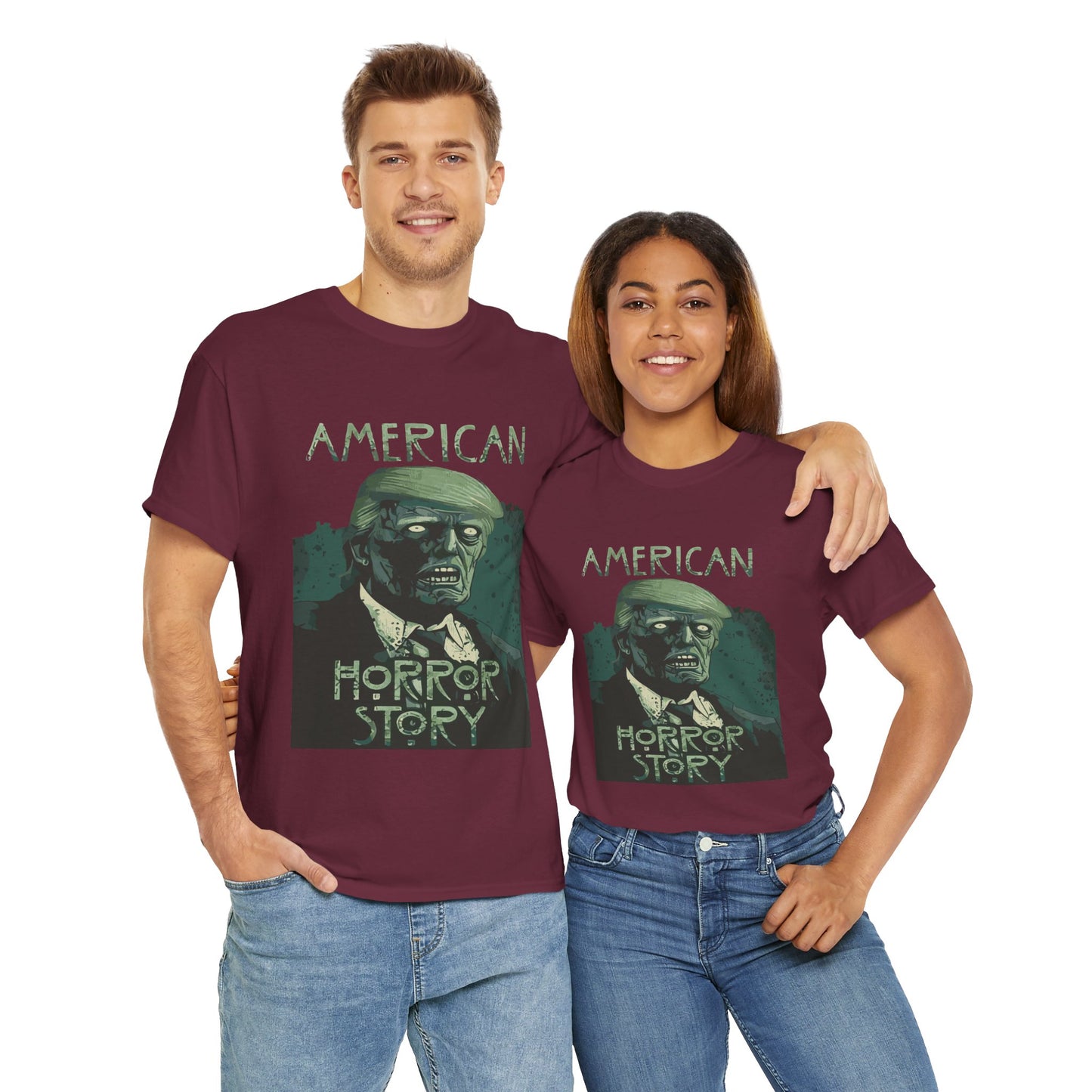 American Horror Story Unisex Heavy Cotton Tee, Horror Fan Gift, Graphic Tee, Halloween Costume, TV Show Merch