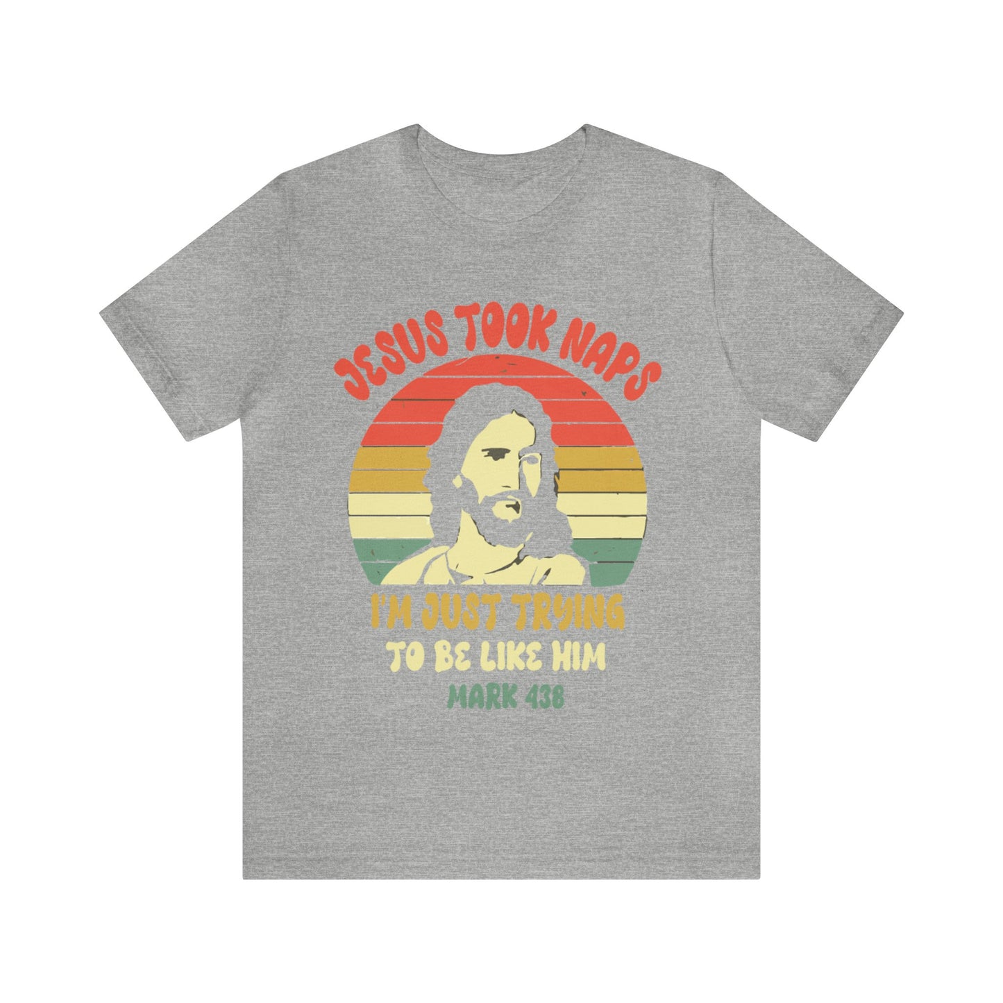 Jesus Took Naps Retro Jersey Short Sleeve Tee
