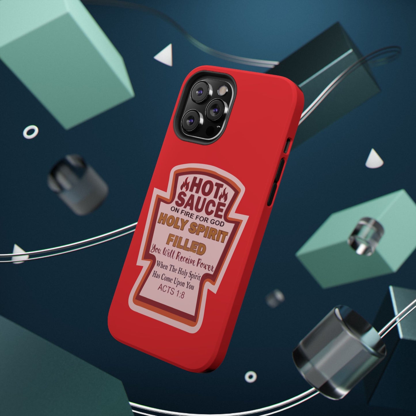 Holy Spirit Hot Sauce Phone Cases - Impact-Resistant, Christian Gift, Spiritual Reminder, Unique Design, Faith-Based Accessory