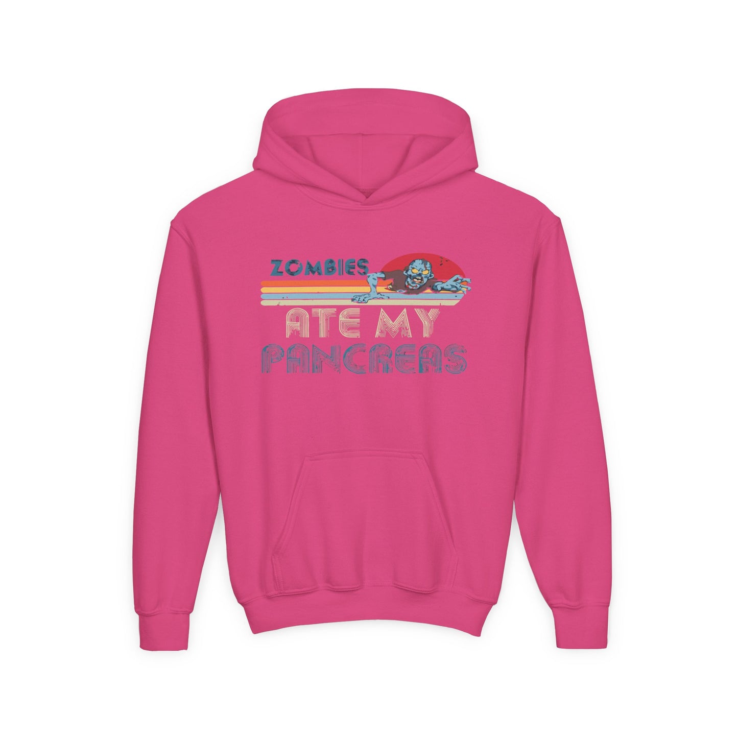 Youth Zombies Ate My Pancreas Hooded Sweatshirt, Funny Youth Hoodie, Gift for Teens, Halloween Apparel, Casual Wear, Nerd Culture Clothing
