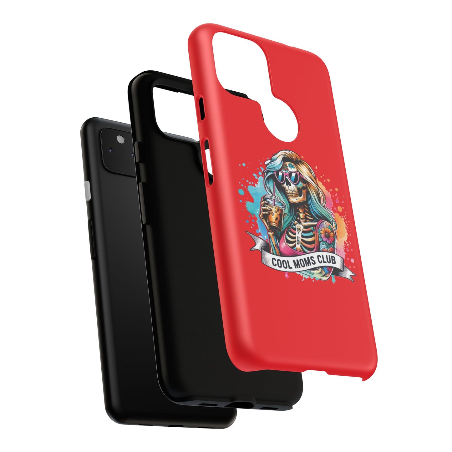 Cool Moms Club Phone Case - Tough Cases, Funky Phone Cover, Gift for Moms, Skeleton Design, Trendy Tech Accessories