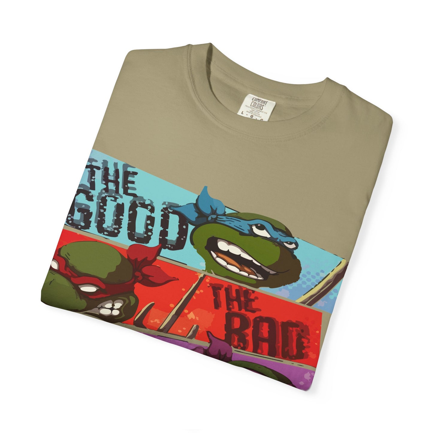 Unisex Garment-Dyed T-Shirt - Ninja Turtle Humor Tee - The Good, The Bad, The Nerd, The Mike