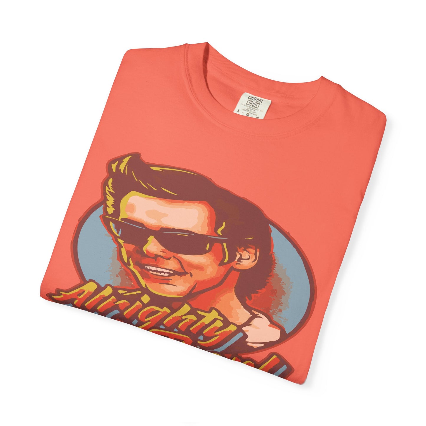 Retro Graphic T-Shirt, Unisex Garment-Dyed Tee, Vintage Style Shirt, Alright Men! Humor Top, Casual Apparel for All Occasions