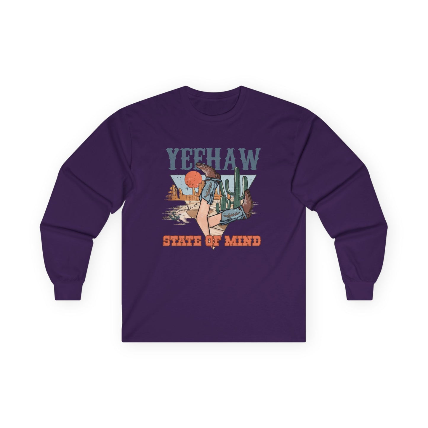 Yeehaw State of Mind Long Sleeve Tee - Unisex Country Style Shirt