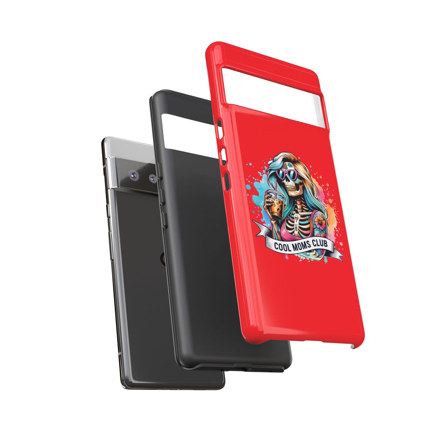 Cool Moms Club Phone Case - Tough Cases, Funky Phone Cover, Gift for Moms, Skeleton Design, Trendy Tech Accessories