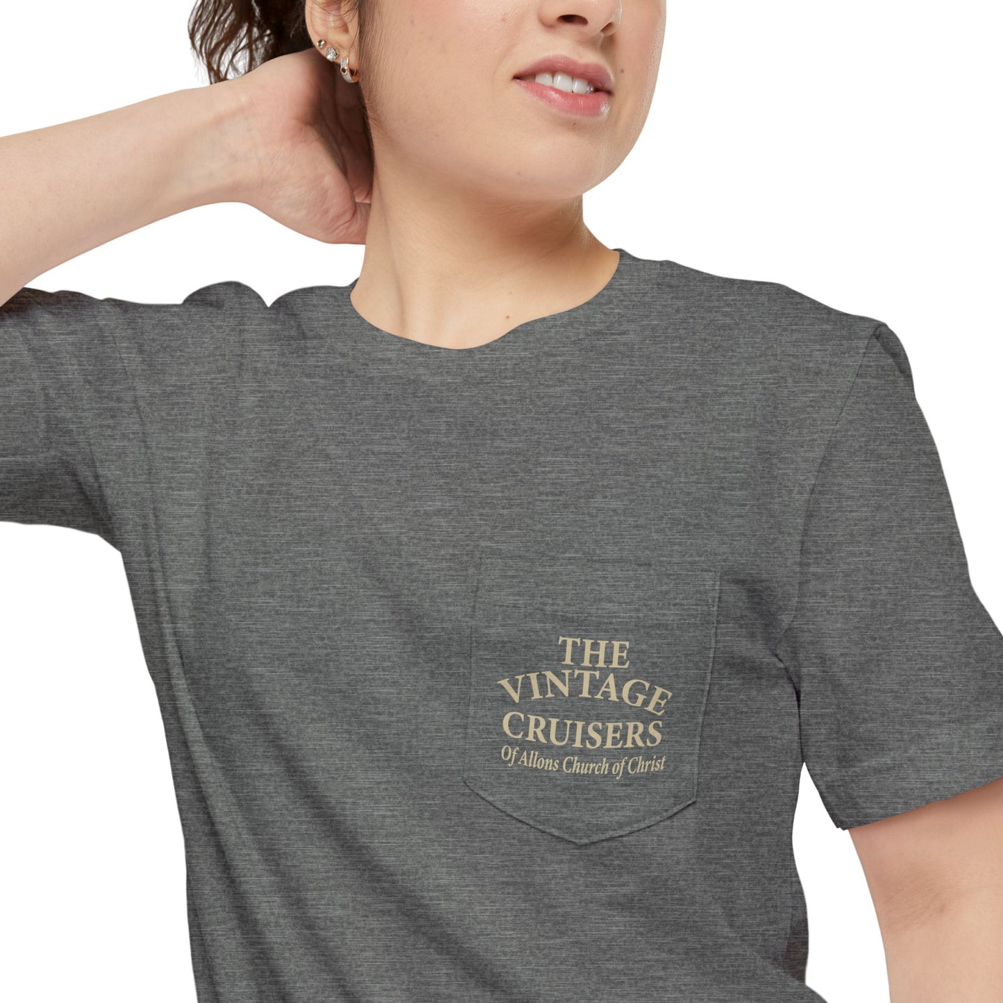 Retro Allons Church of Christ Pocket T-shirt