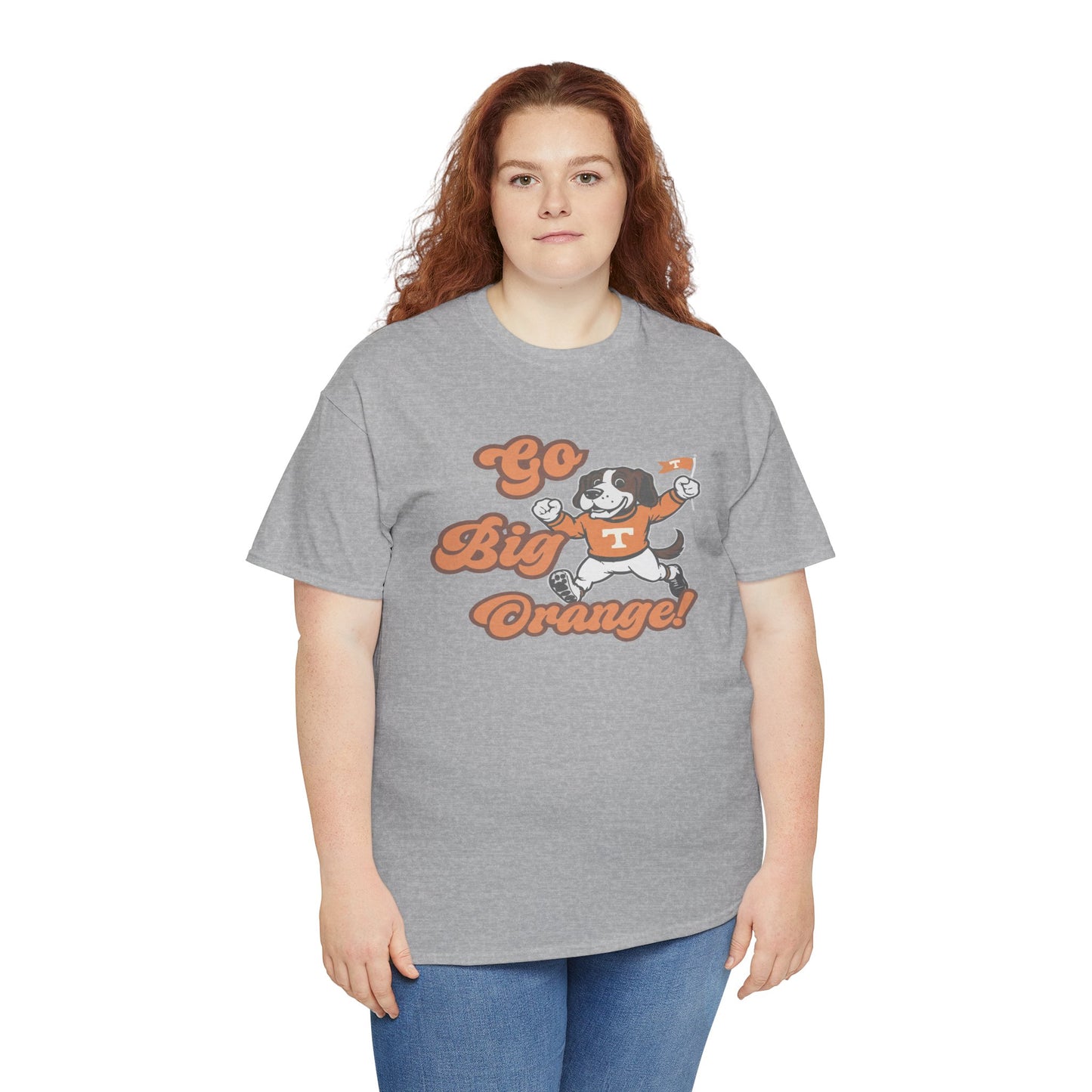 Go Big Orange Unisex Heavy Cotton Tee, Sports Fan Shirt, Casual Wear, College Game Day Top, Gift for Sports Enthusiasts