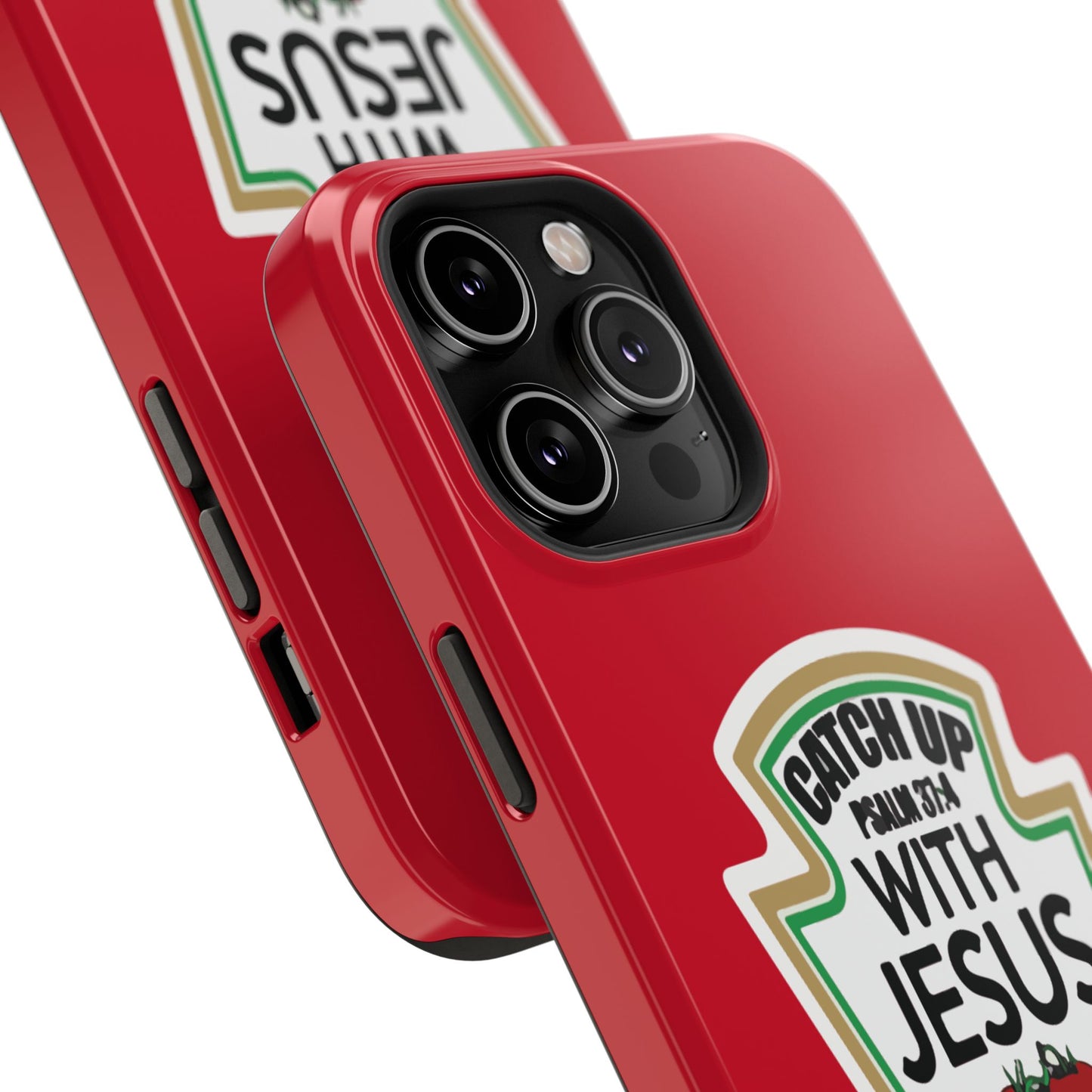 Fun Christian Phone Case, Catch Up with Jesus, Impact-Resistant, Faith-Based Gift, Religious Accessories, Bible Verses