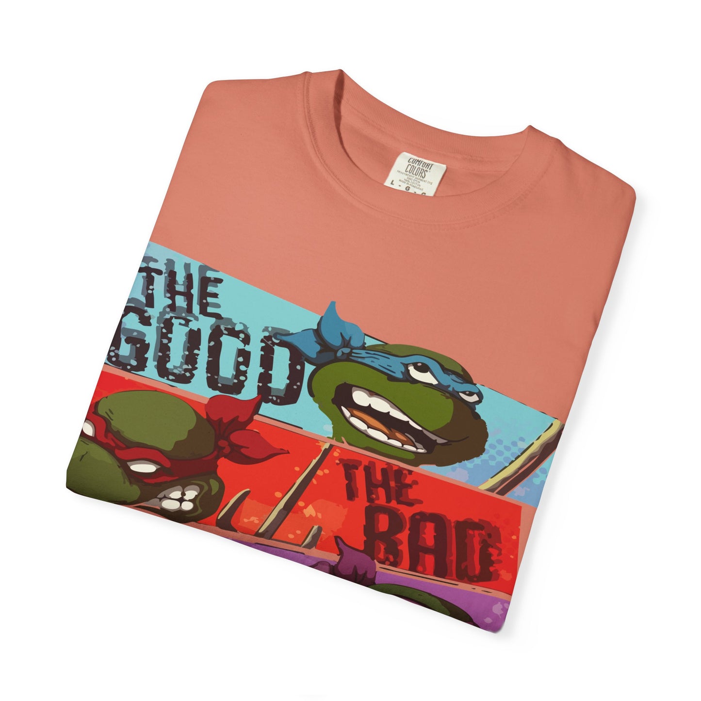 Unisex Garment-Dyed T-Shirt - Ninja Turtle Humor Tee - The Good, The Bad, The Nerd, The Mike