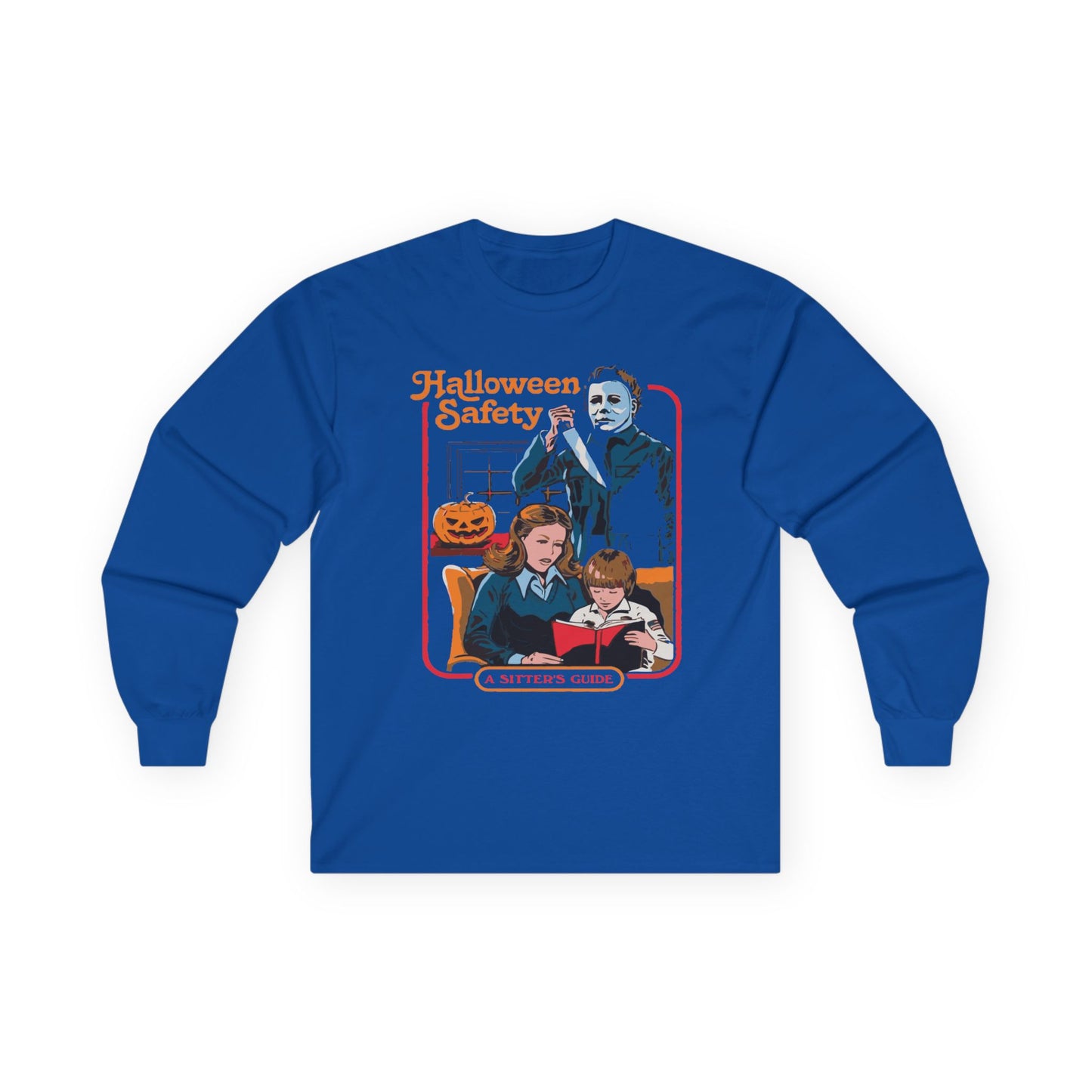 Retro Halloween Long Sleeve Tee, Unisex Tee for Fall, Halloween Safety, Spooky Season Shirt, Holiday Gift, Cozy Casual