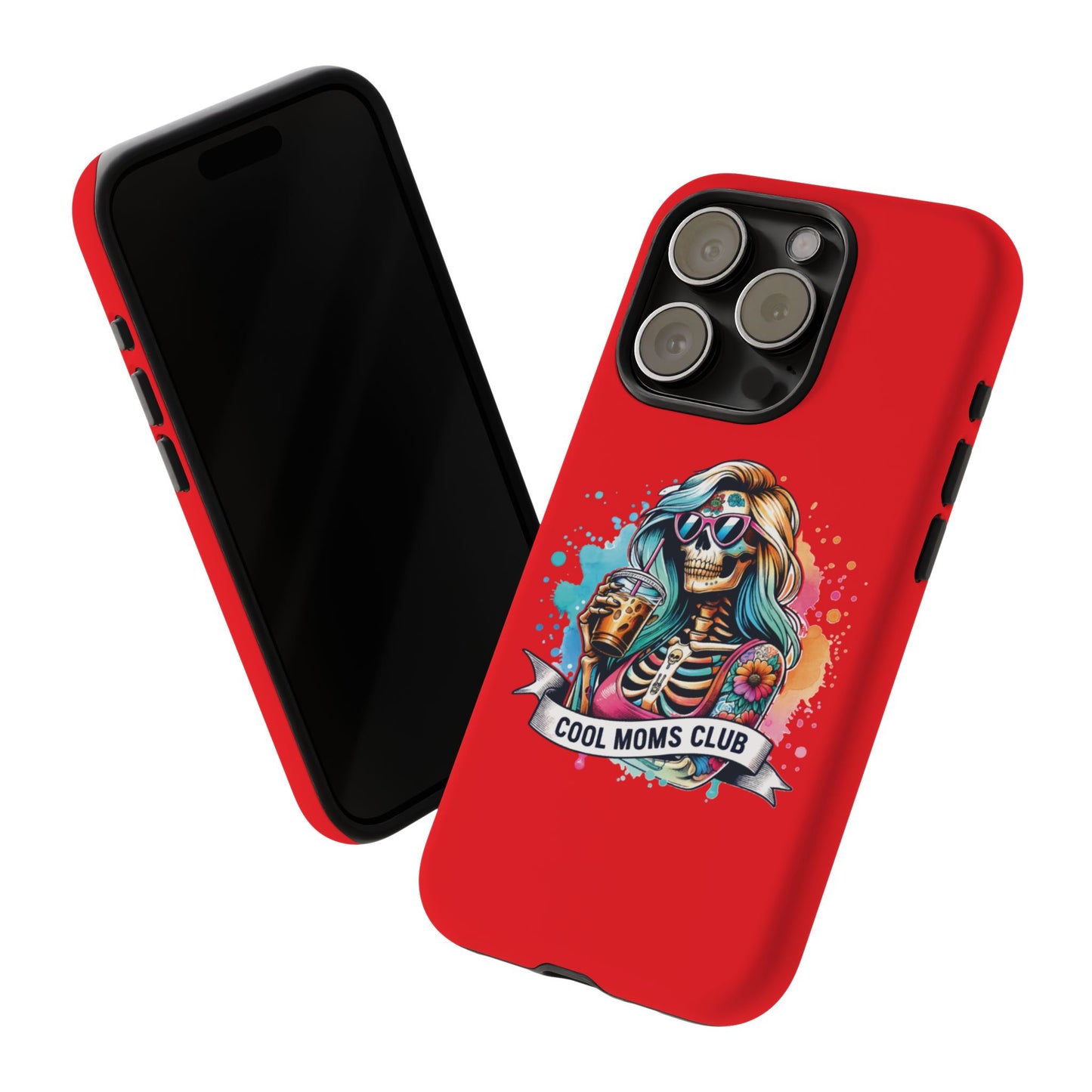 Cool Moms Club Phone Case - Tough Cases, Funky Phone Cover, Gift for Moms, Skeleton Design, Trendy Tech Accessories
