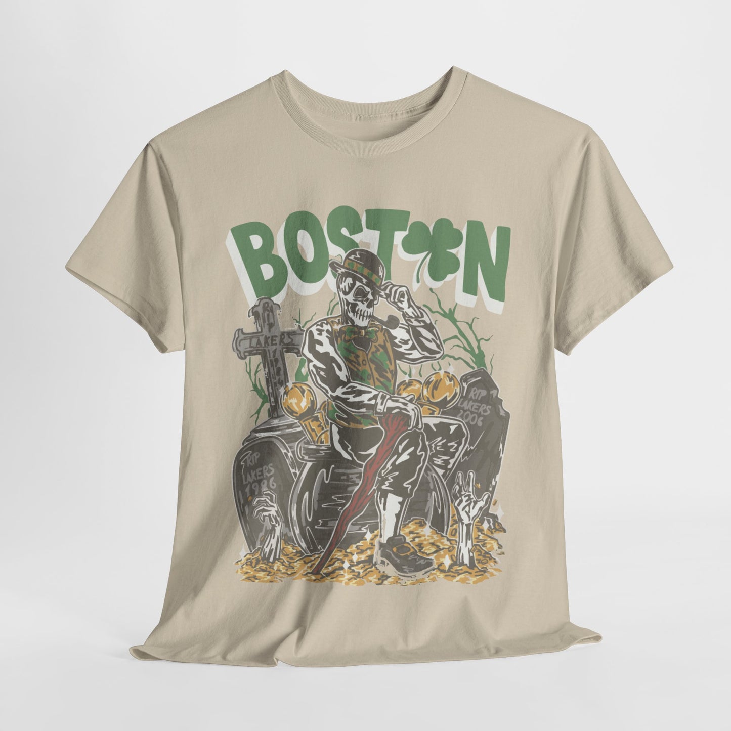 Boston Graphic Tee, Unisex Heavy Cotton T-Shirt, Vintage Boston Shirt, Irish Pride Apparel, St. Patrick's Day Gift, Casual Wear