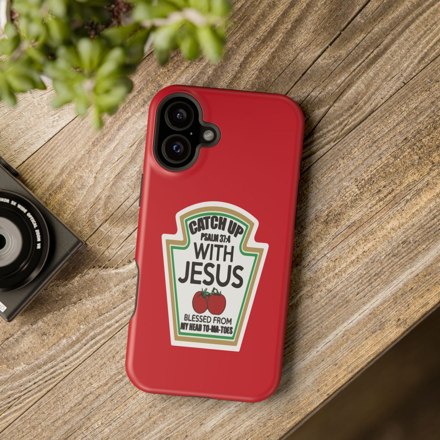 Fun Christian Phone Case, Catch Up with Jesus, Impact-Resistant, Faith-Based Gift, Religious Accessories, Bible Verses
